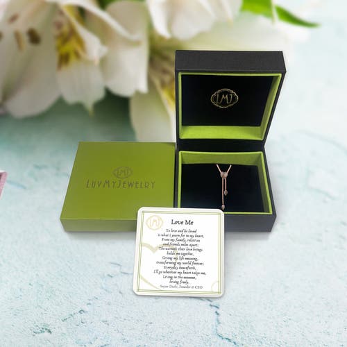 Luvmyjewelry Luv Me Lace Agate Gemstone Rose Gold Plated Silver Adjustable Heart Women Necklace In 14kt Rose Gold Vermeil