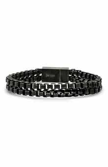 Men's Gunmetal Stainless Steel Box Chain Bracelet
