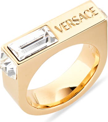 Versace Men's Engraved Logo Crystal Ring | Nordstrom