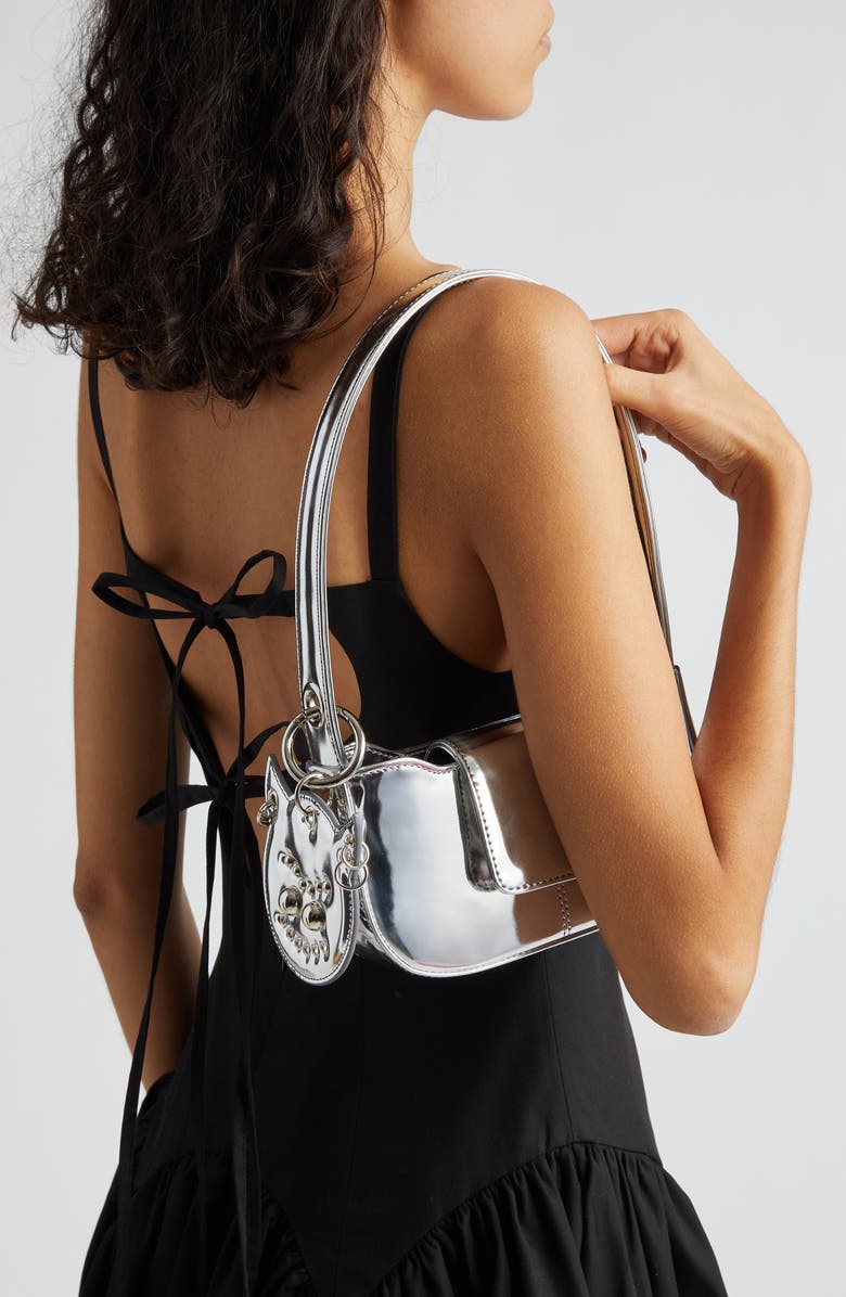 Justine Clenquet Dylan Metallic Vinyl Shoulder Bag, Alternate, color,