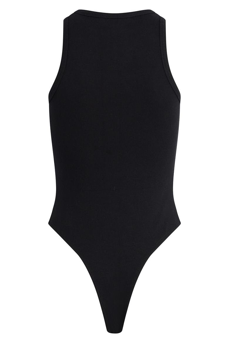 Rib Bodysuit, Alternate, color, BLACK