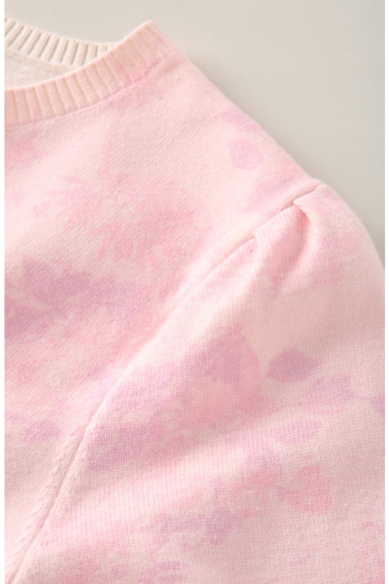 Kids' Puff Sleeve Intarsia Knit Sweater, Alternate, color, PINK SODA WINDSWEPT FLORAL