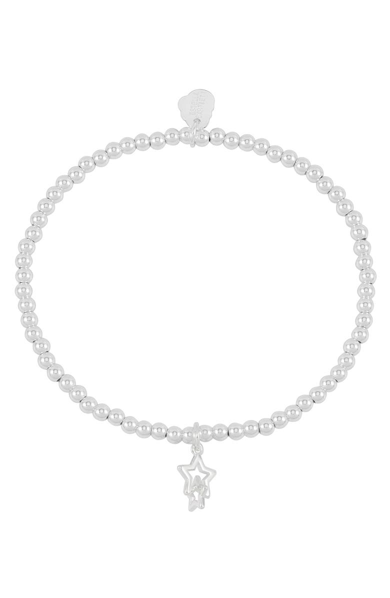 Estella Bartlett Double Star Sienna Bracelet, Main, color, Silver