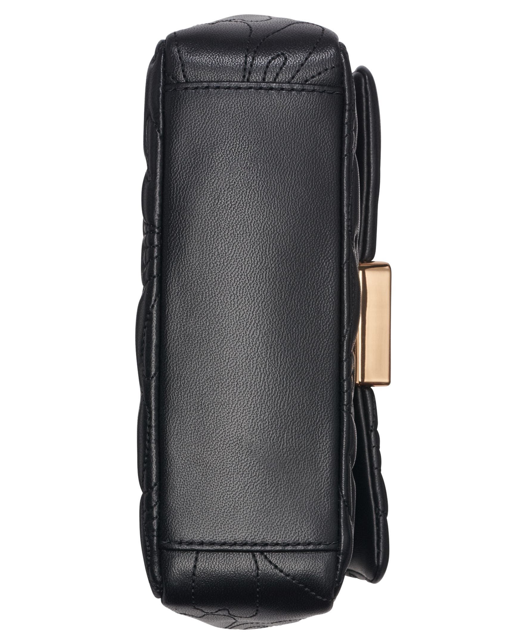 KARL LAGERFELD PARIS Lafayette Quilted Floral Crossbody, Alternate, color, Black/Gold