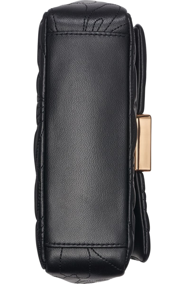 KARL LAGERFELD PARIS Lafayette Quilted Floral Crossbody, Alternate, color, Black/Gold