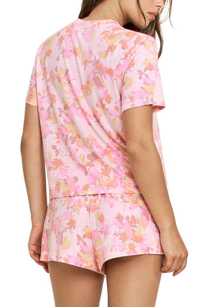 Star Seeker T-Shirt & Shorts Pajama Set, Alternate, color, ROSE QUARTZ FLORAL