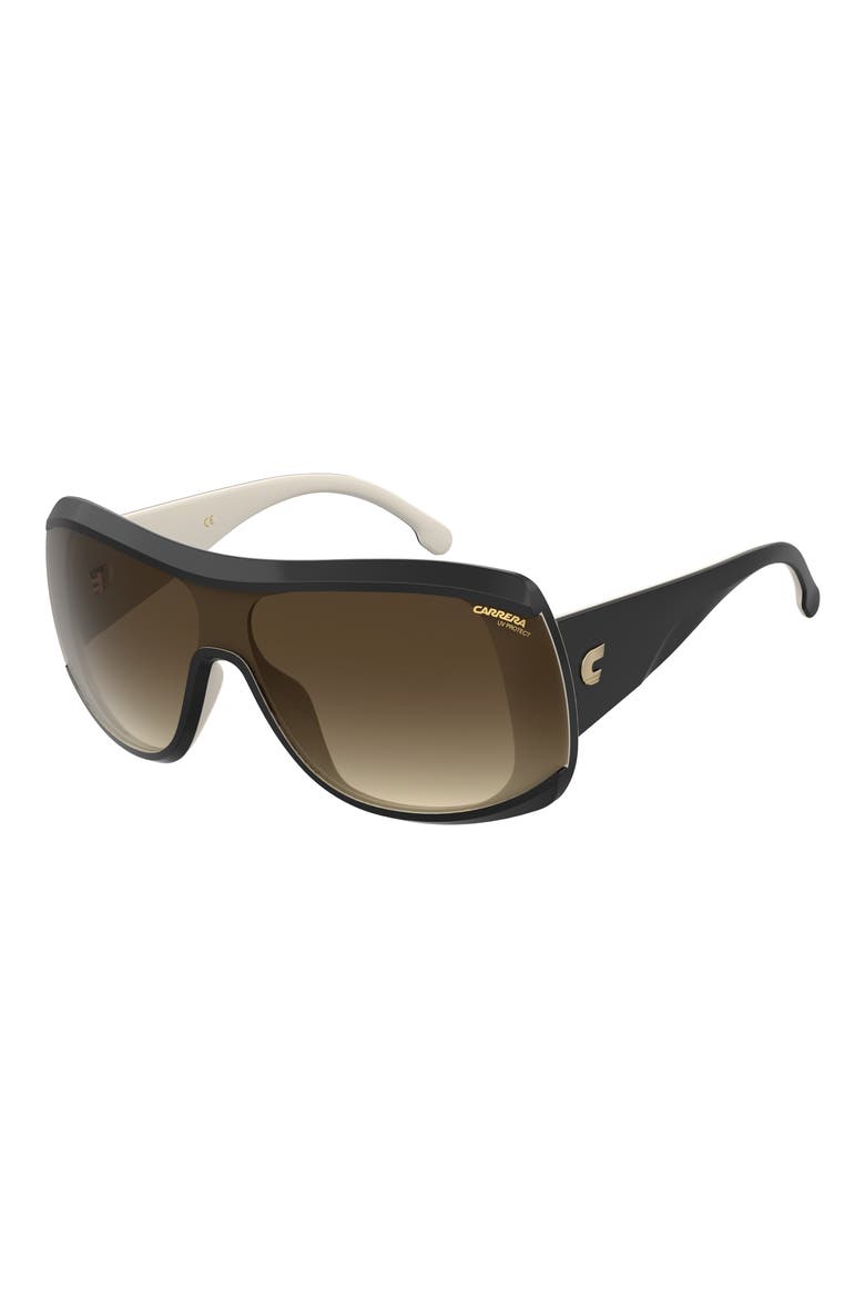 99mm Gradient Shield Sunglasses, Main, color, BLACK WHITE/ BROWN GRADIENT