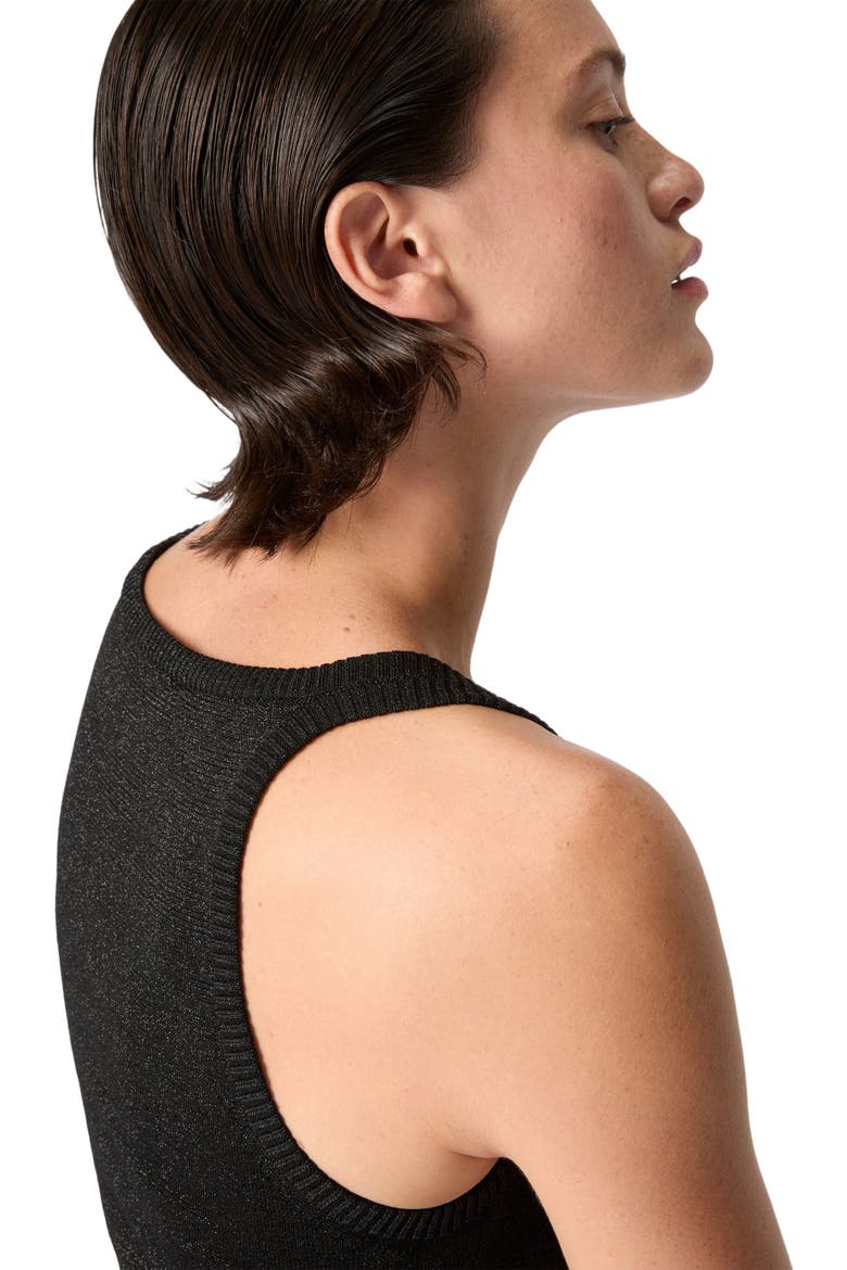 Tank Top In Viscose Lamé, Alternate, color, Black