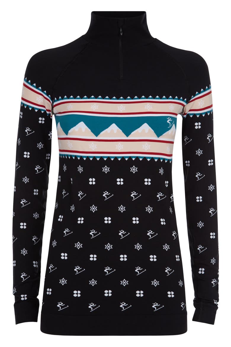 Fair Isle Print Long Sleeve Quarter Zip Pullover, Alternate, color, BETTY FAIRISLE JACQUARD