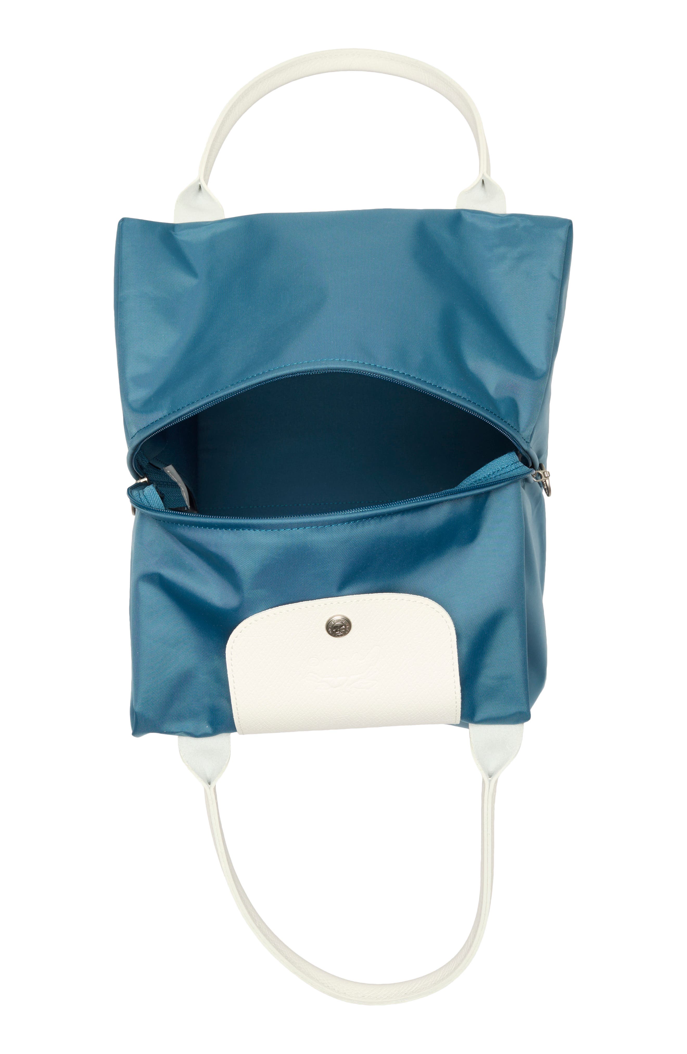 Longchamp Medium Cube Tote Bag, Alternate, color, Blue/ White