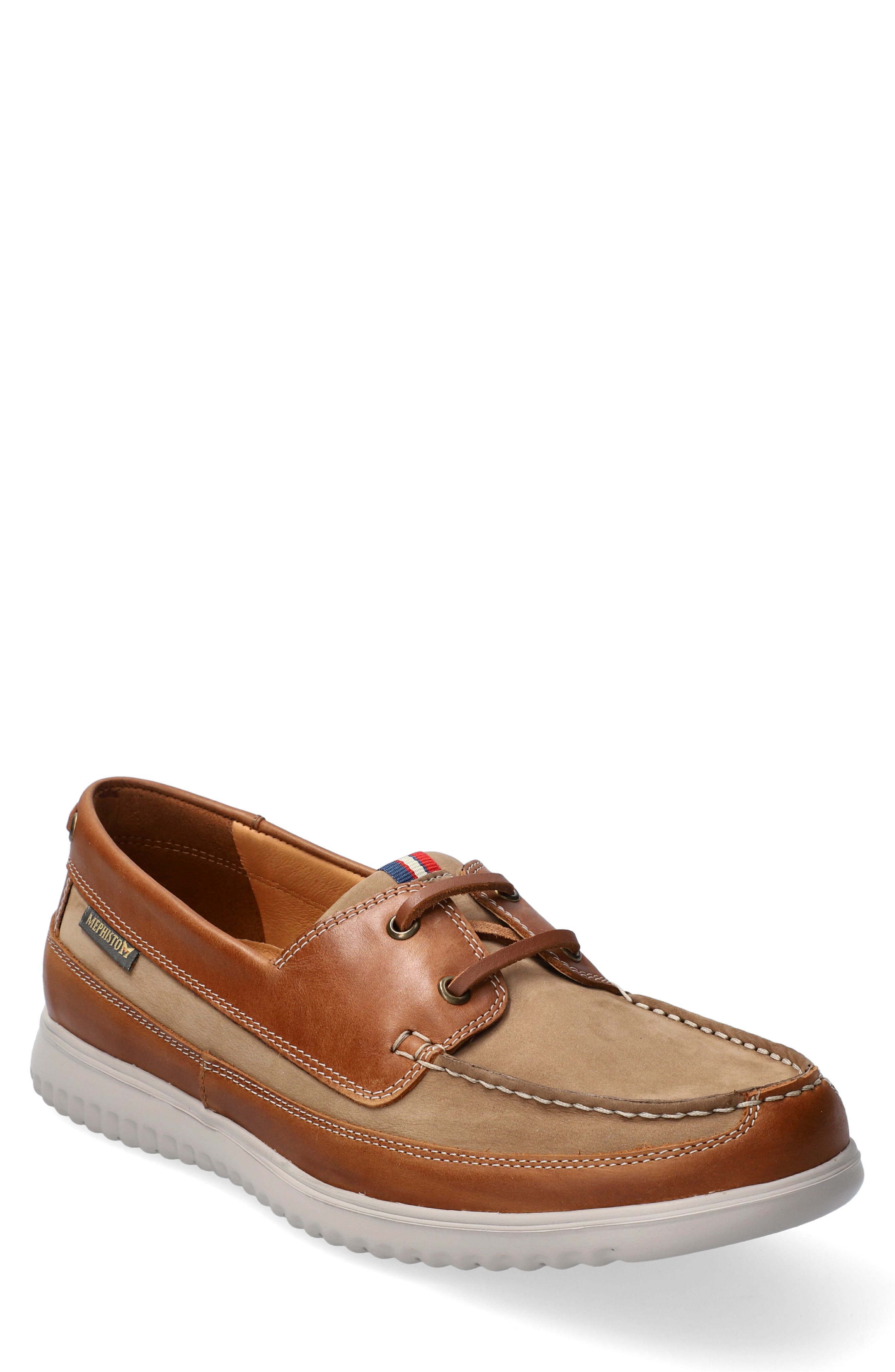 Mephisto Trevis Boat Shoe, Main, color, Taupe Leather