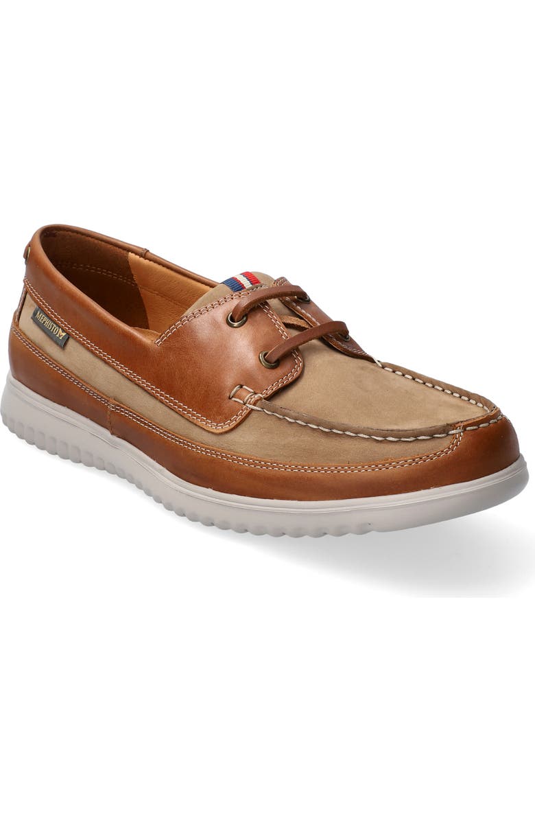 Mephisto Trevis Boat Shoe, Main, color, Taupe Leather