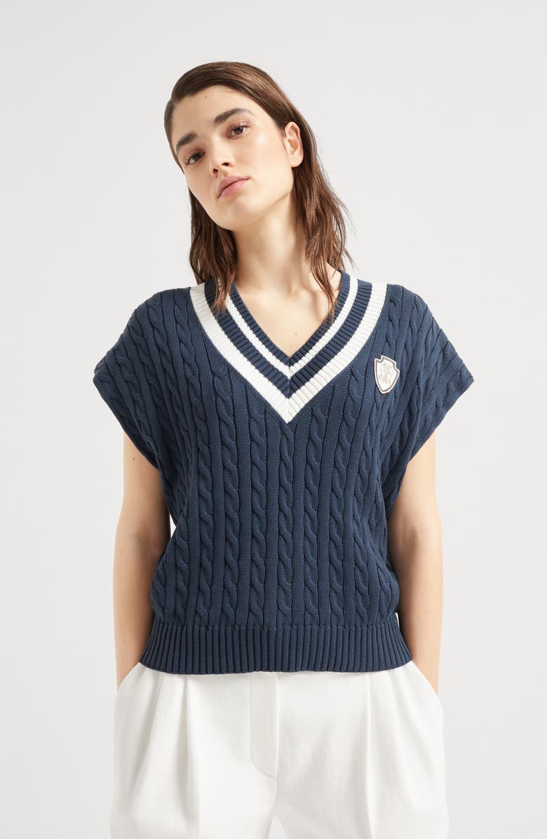 Brunello Cucinelli T-shirt with logo, Alternate, color, 