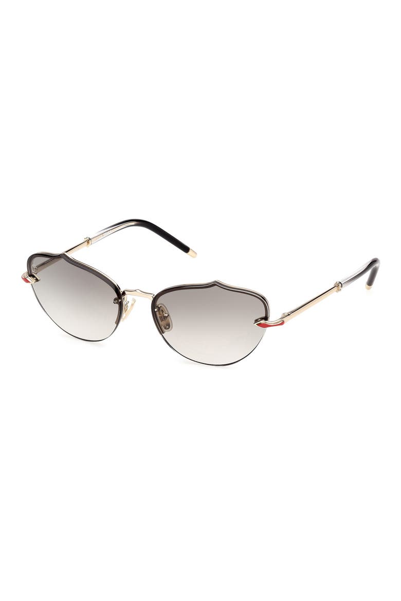 59mm Gradient Geometric Sunglasses, Alternate, color, GOLD / GRADIENT CRYSTAL SMOKE