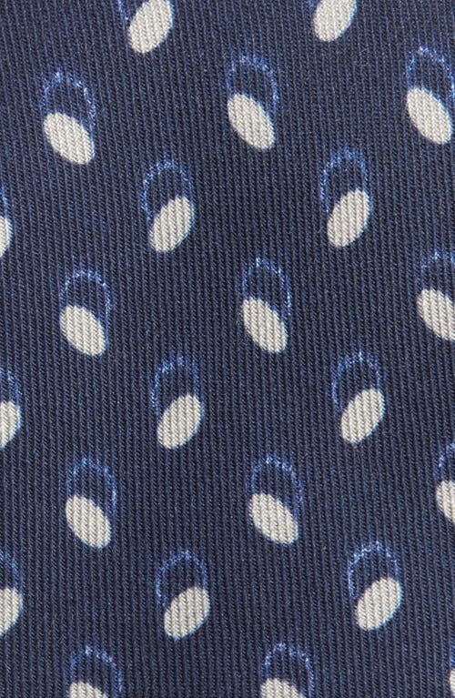 Hugo Boss Boss Polka Dot Jacquard Wool & Silk Tie In Dark Blue