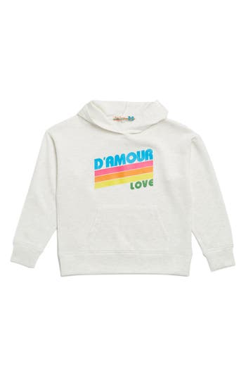 Vintage Havana Kids' Amour Love Cloud Graphic Hoodie In Heather Grey