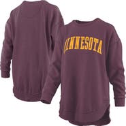PRESSBOX Women's Pressbox Maroon Minnesota Golden Gophers Melange Poncho Vintage Fleece Long Sleeve Pullover Sweatshirt
