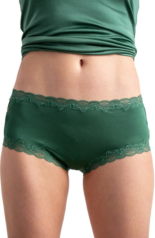 Uwila Warrior Soft Silk Lace Trim Silk Briefs in Smoke Pine 