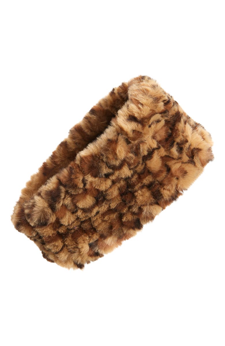 SURELL Kids' Faux Fur Headband, Main, color, Leopard