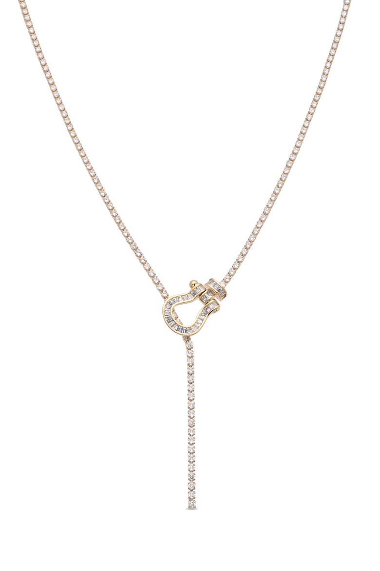 Auora Cubic Zirconia Y-Necklace, Alternate, color, GOLD