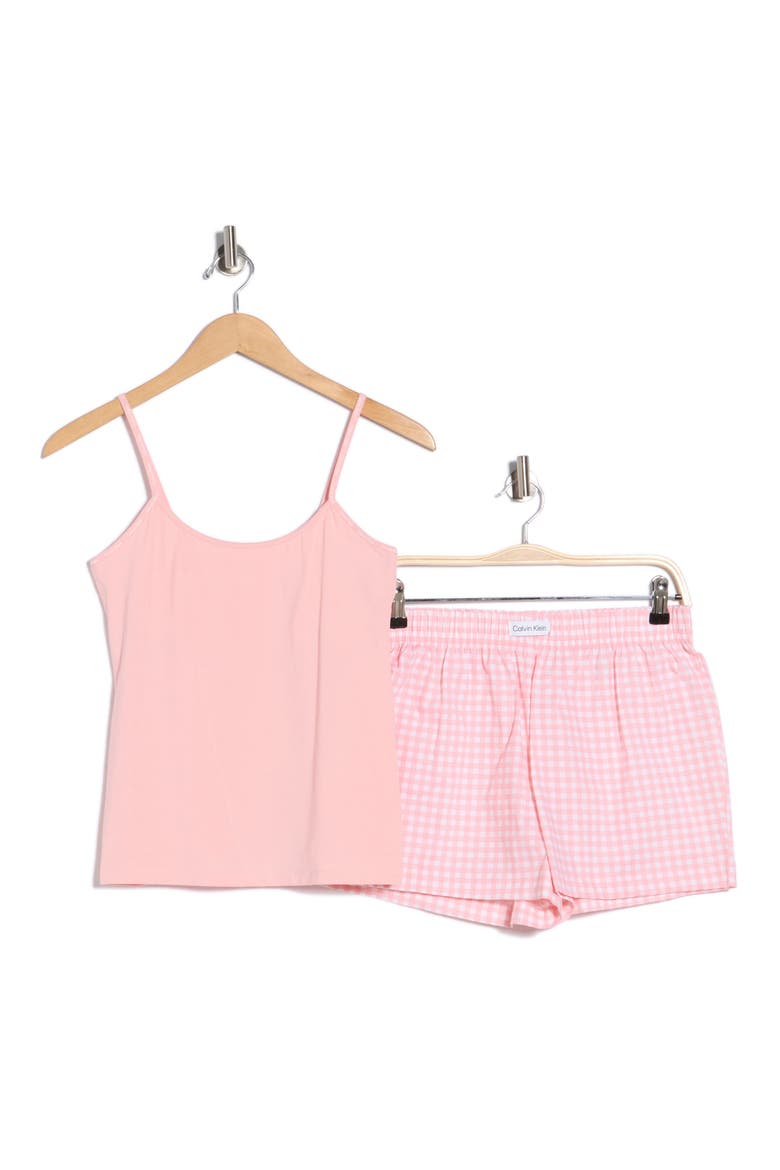 Camisole Short Pajamas, Alternate, color, CK GINGHAM POWDER PINK, WHITE