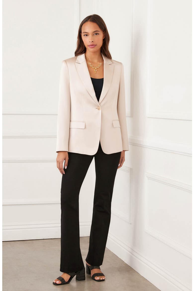 Satin Blazer, Alternate, color, KHAKI