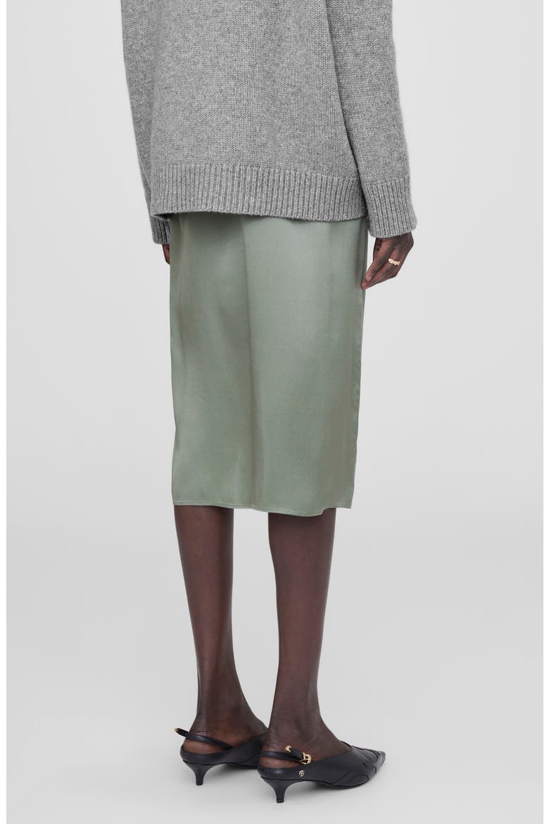 Jolin Silk Midi Skirt, Alternate, color, ARTICHOKE