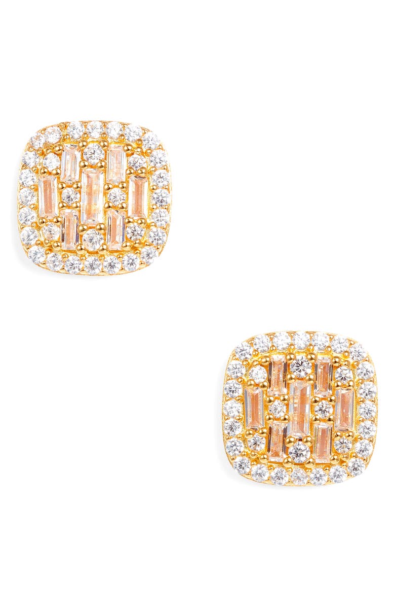 Nordstrom Sterling Silver & Cubic Zirconia Stud Earrings, Main, color,