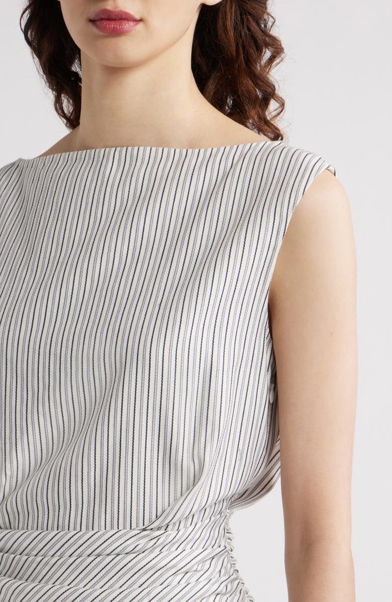 Faithfull the Brand Margaux Stripe Sleeveless Dress, Alternate, color, Navy Stripe