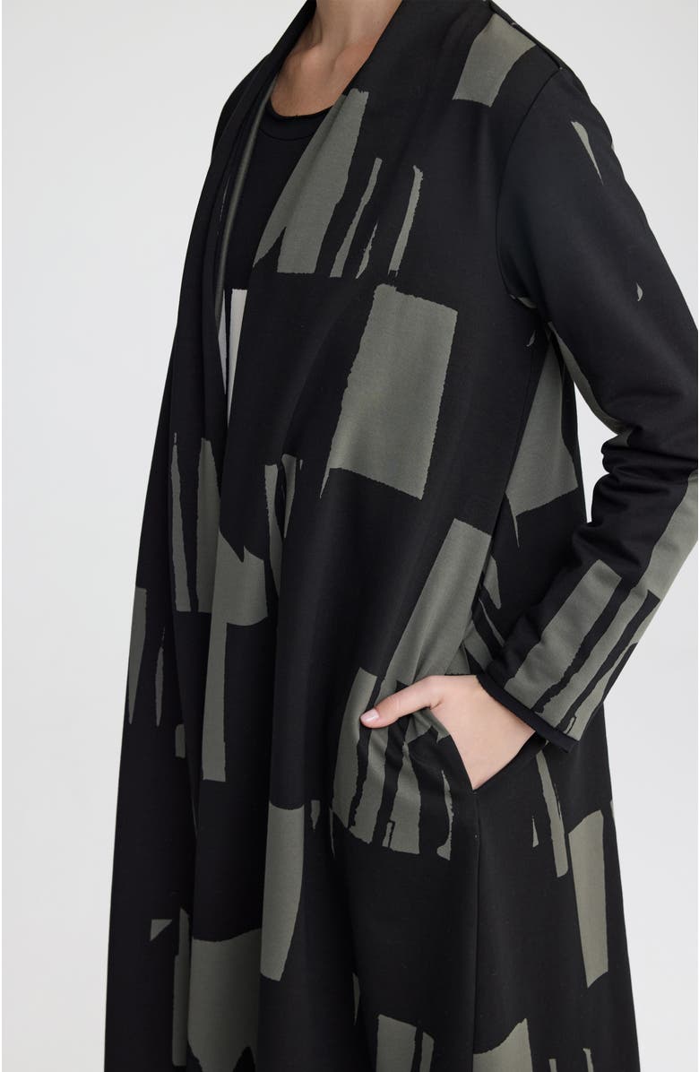 LUUKAA Aqualina Printed Jersey Duster, Alternate, color, Khaki Black