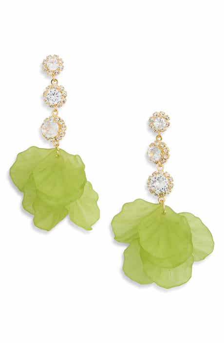 EYE CANDY LOS ANGELES Reilly Cubic Zirconia Kelp Drop Earrings