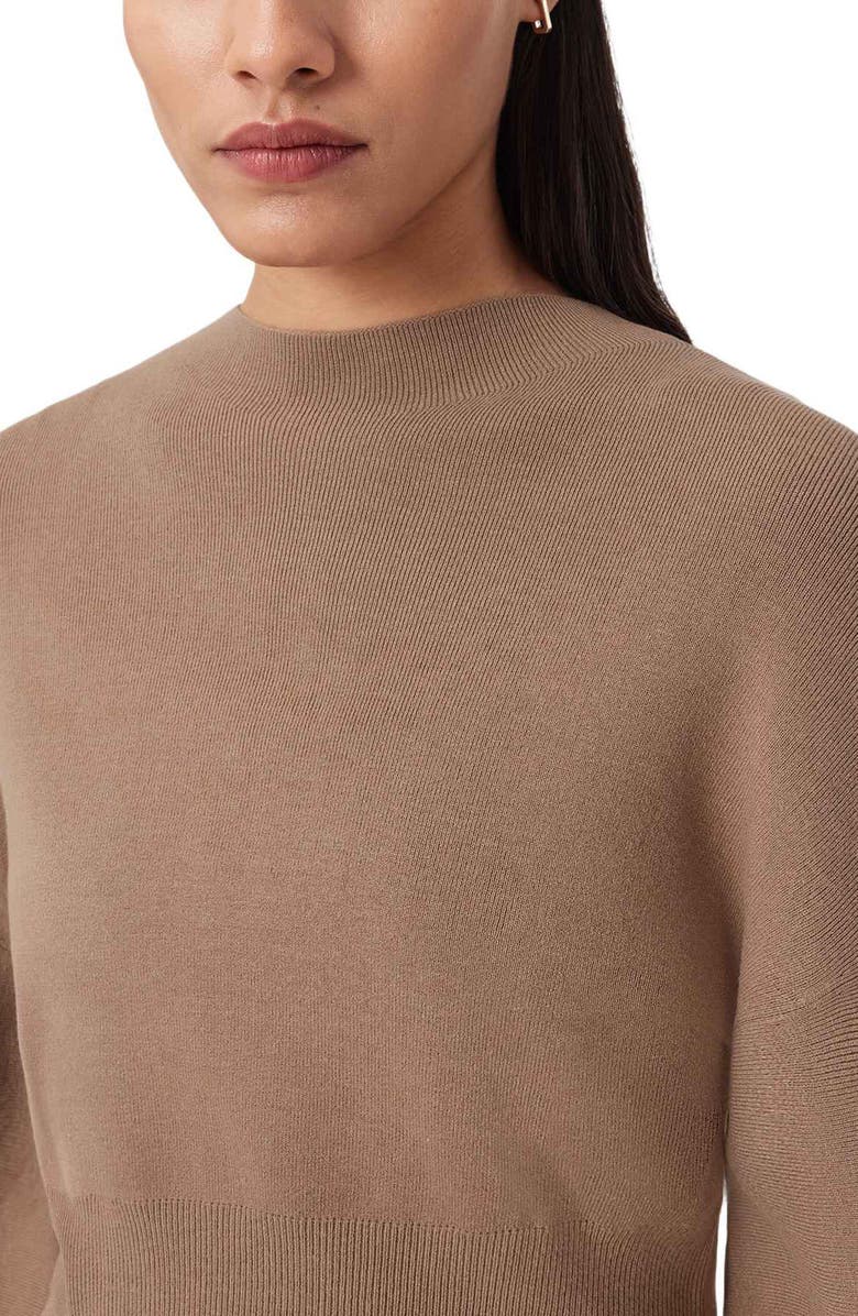 AllSaints Dina Blouson Sleeve Sweater & Knit Midi Dress Set, Alternate, color, Pine Bark Brown