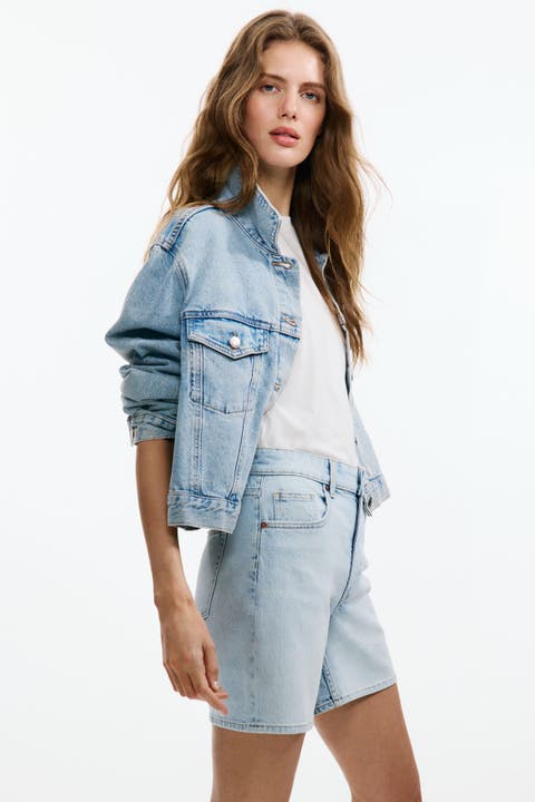 High-waisted Denim Shorts