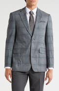 Duchamp Slim Fit Plaid Stretch Knit Sport Coat