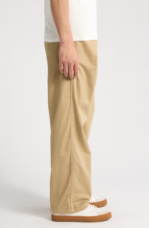 Vans Premium Badlands Pleated Cotton Chinos In Yellow