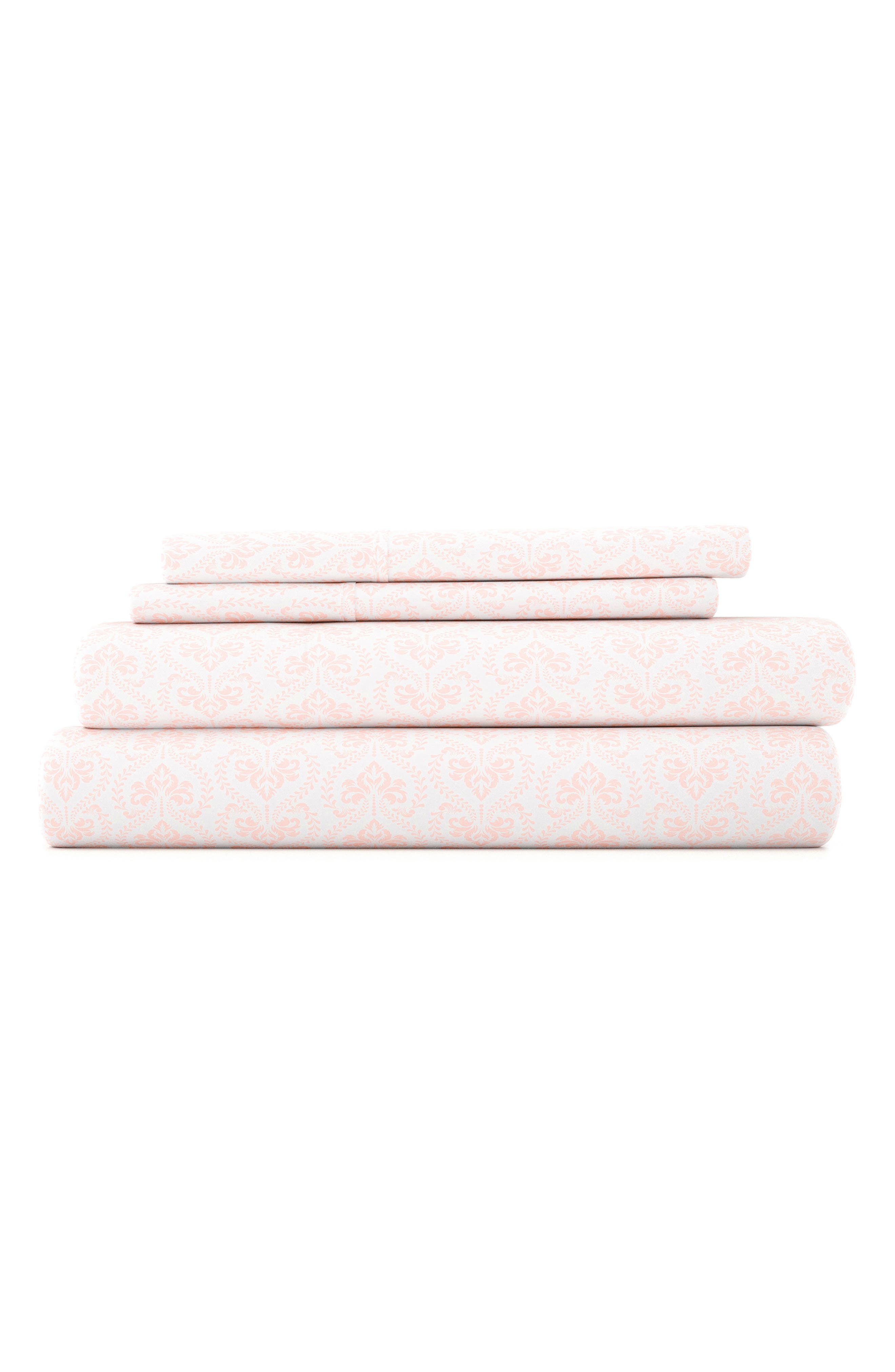 HOMESPUN HOME SPUN Premium Ultra Soft Classic in Pink Pattern 4-Piece Bed Sheets Set