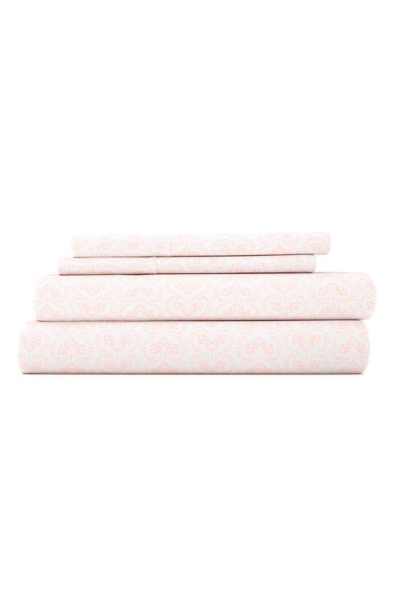 HOMESPUN HOME SPUN Premium Ultra Soft Classic in Pink Pattern 4-Piece Bed Sheets Set, Main, color, Pink