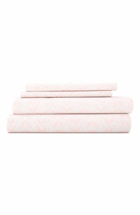 HOMESPUN HOME SPUN Premium Ultra Soft Classic in Pink Pattern 4-Piece Bed Sheets Set