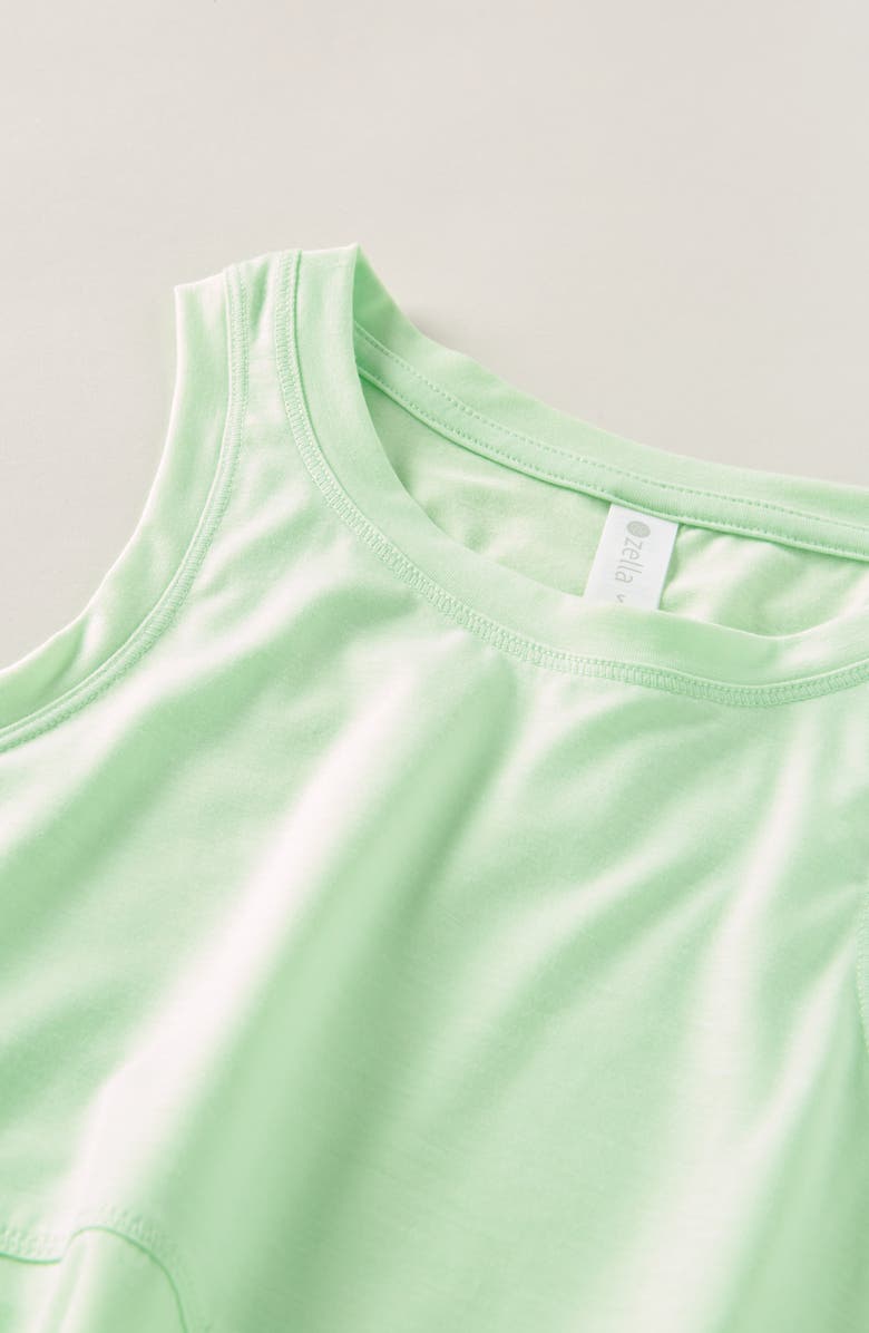 Zella Girl Kids' Freetime Side Slit Tank Top, Alternate, color, Green Verde