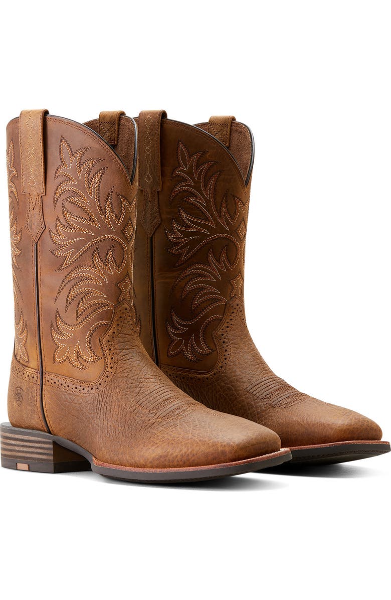 Ariat Oakwood Cowboy Boot, Alternate, color, Earth/ Distressed Brown