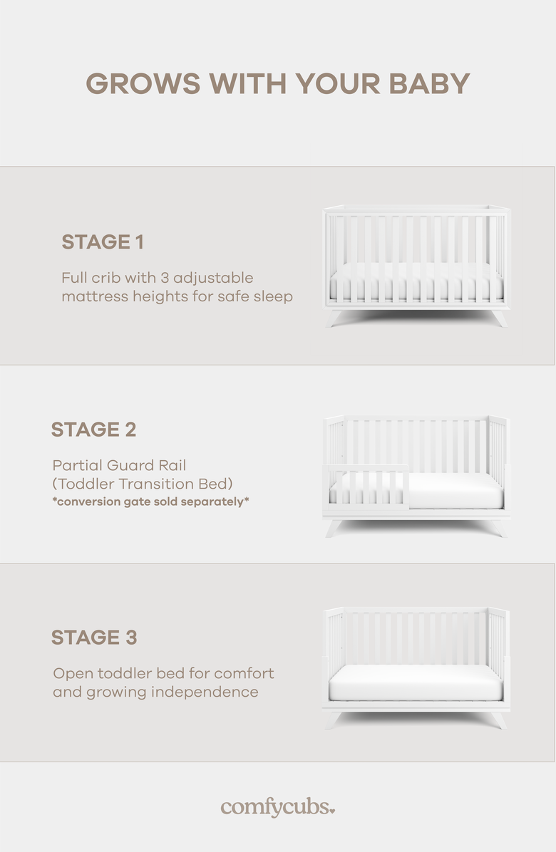 Comfy Cubs Baby Crib, Alternate, color, White