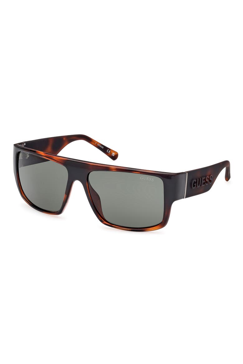 Rectangular Sunglasses, Alternate, color, DARK HAVANA / GREEN