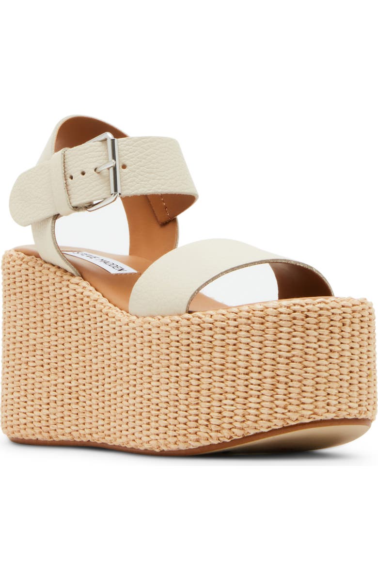 Steve Madden Sunset Platform Wedge Sandal, Main, color, Bone Leather