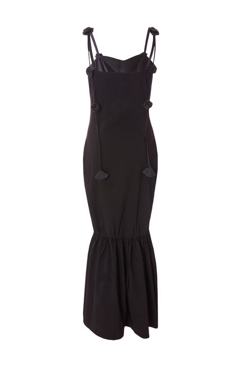 Quiz Bengaline Maxi Dress With Trailing Floral Detail In Black