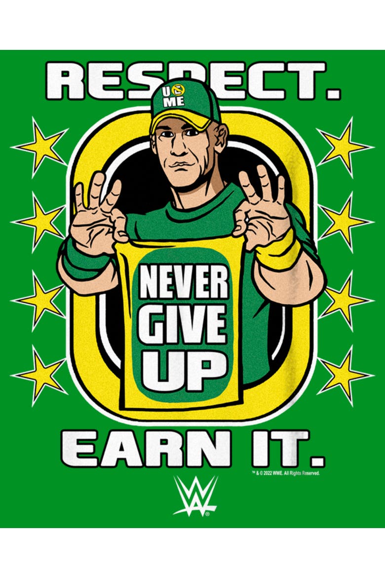Boy's WWE John Cena Respect Earn It  Graphic T-Shirt, Alternate, color, Kelly Green