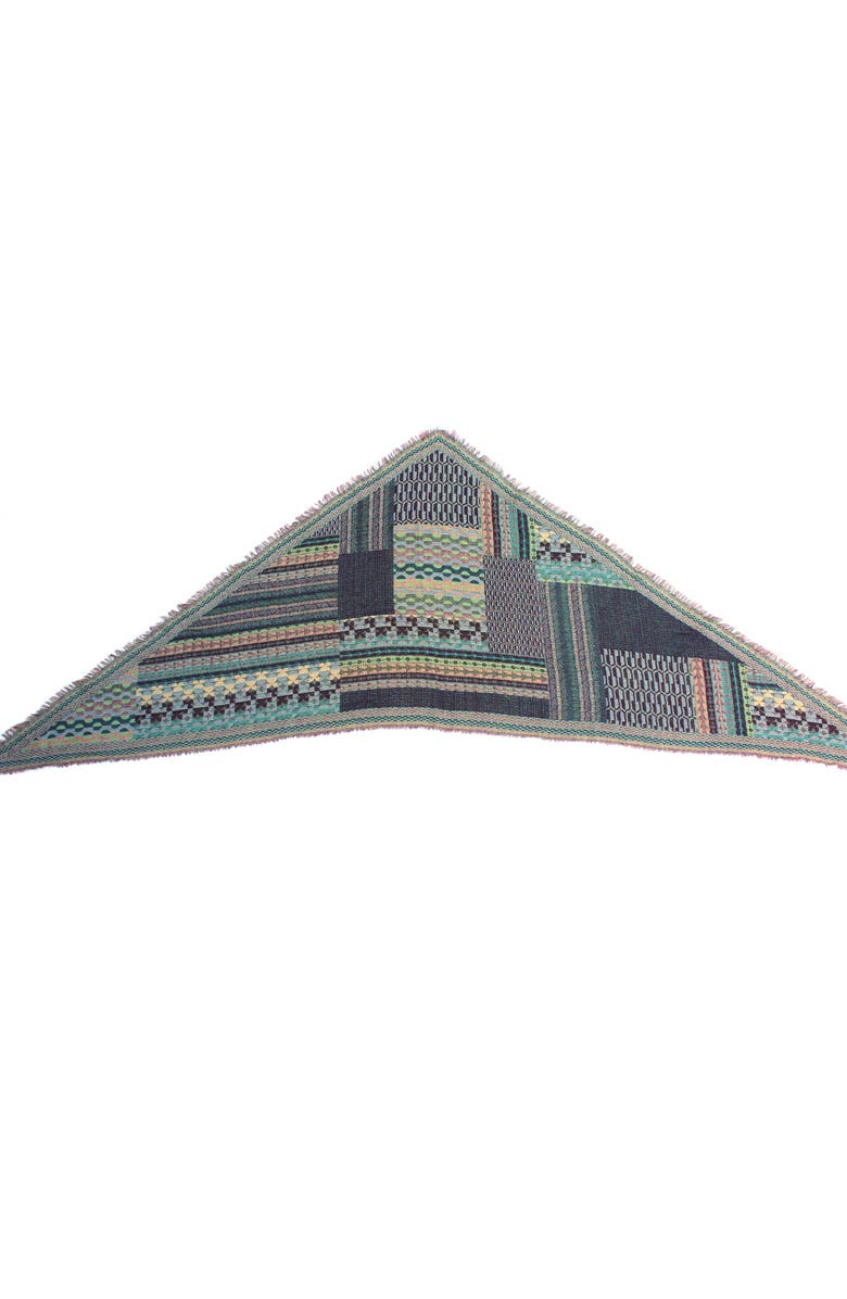 Vismaya Bohemian Dream Wool Cotton Blend Scarf, Main, color, Blue Plaid