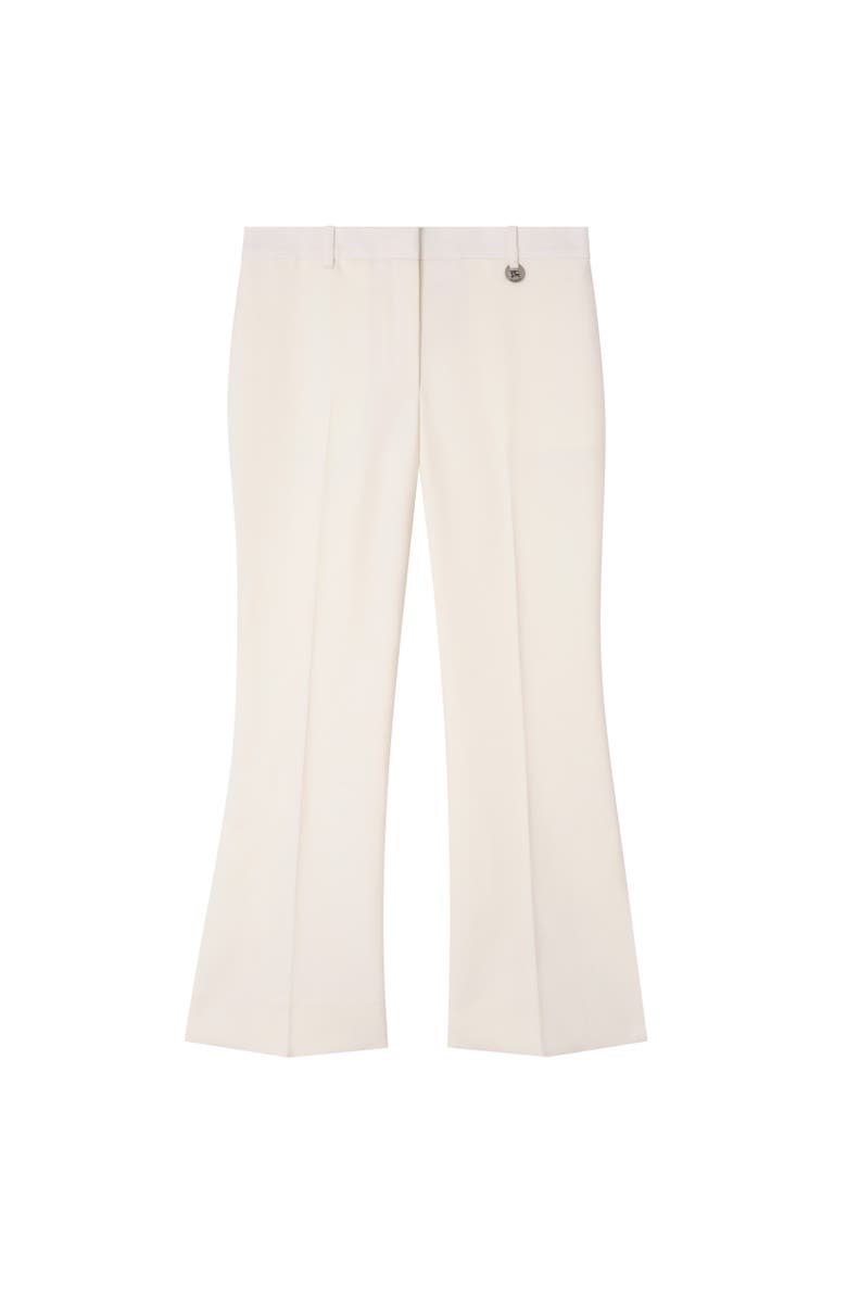 Burberry Cropped Wool Flared Trousers, Alternate, color, Cool Alabaster