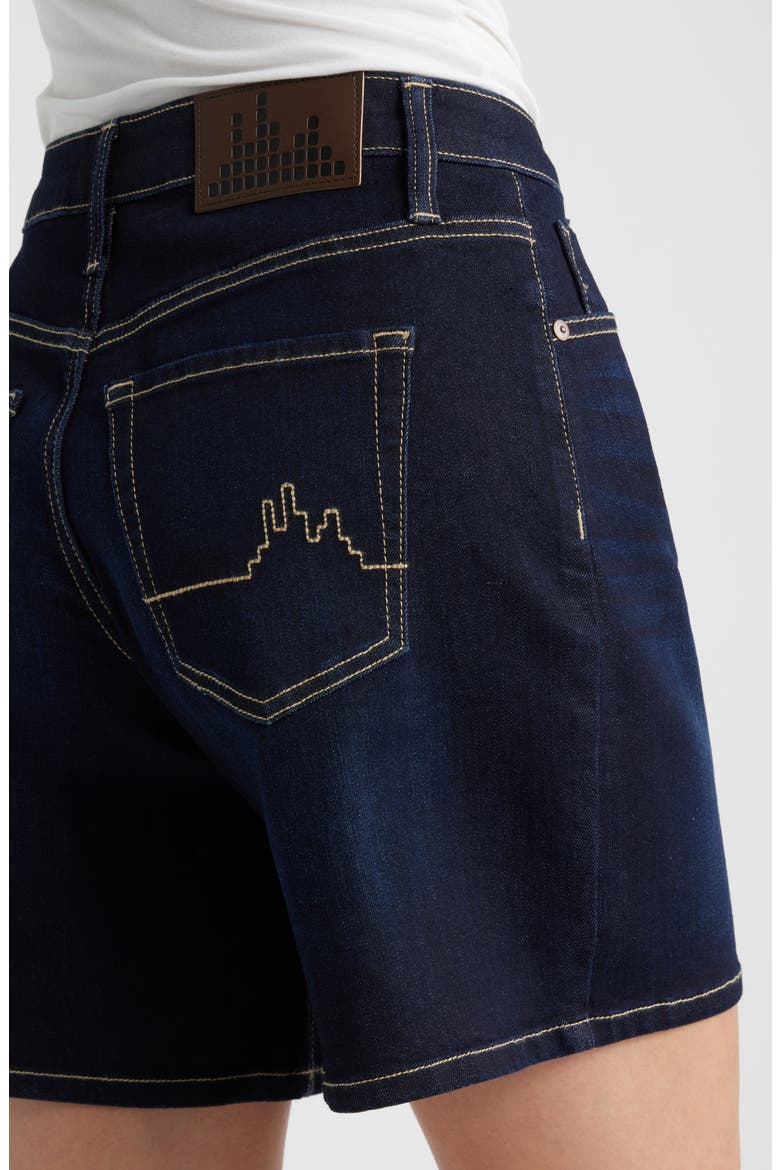 Dover Relaxed Mid Thigh Denim Shorts, Alternate, color, DARK WHISKER WASH