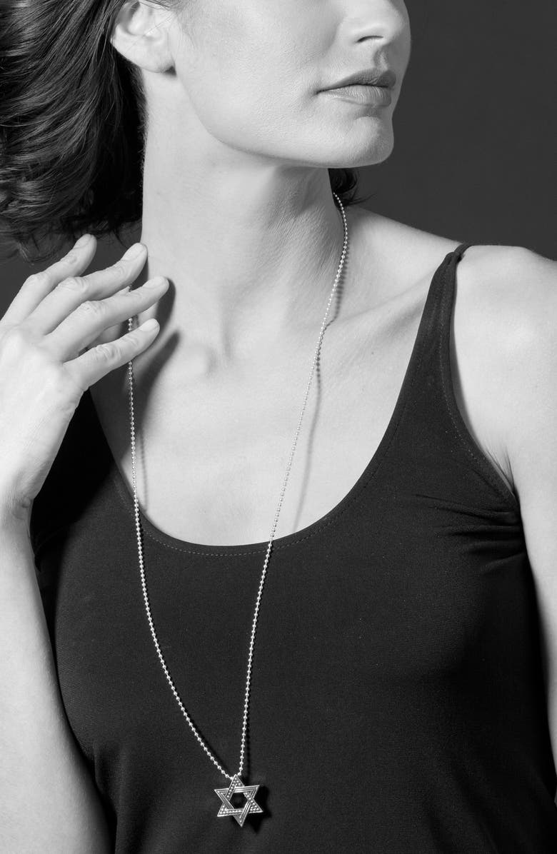 LAGOS Signature Caviar Star of David Pendant Necklace, Alternate, color,