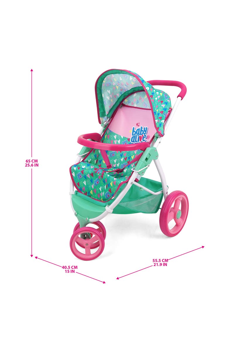 Baby Alive Doll Jogging Stroller, Alternate, color, Multicolored